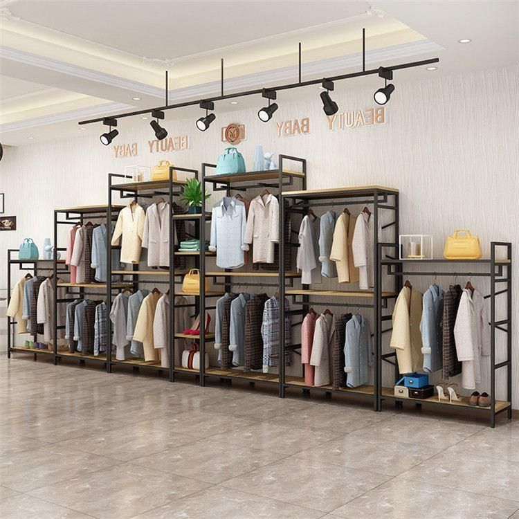 Furniture Luxury Clothing Rack Apparel Retail Clothes Shelving Garment Display Rack