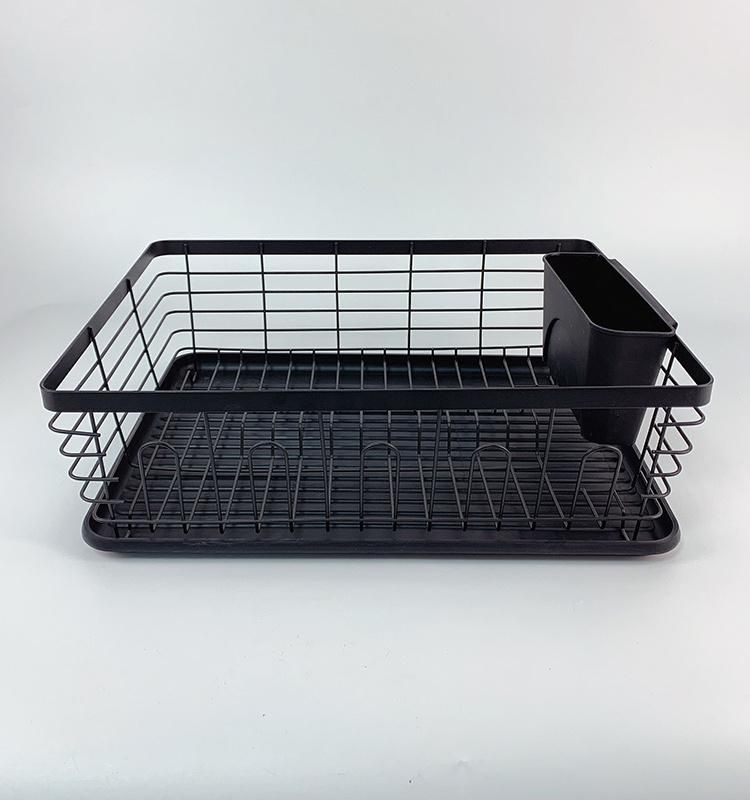 Dish Storage Drain Rack with Utensil Holder and Tray