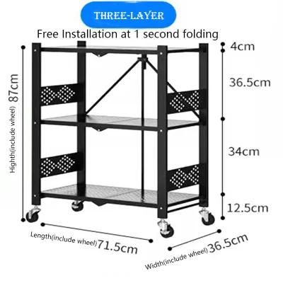 Polka Folding Rack Home Foldable Storage Kitchen Display Rack Kitchen Organizer Shelf