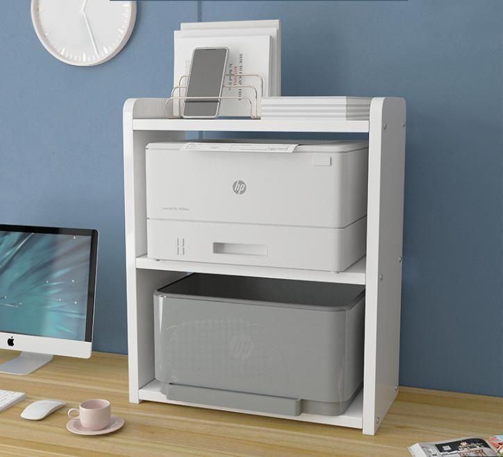 Multi-Layer Small Shelves for Storing Printers, Brackets, Brackets, Office Desktop Computers, Desk Bookshelves