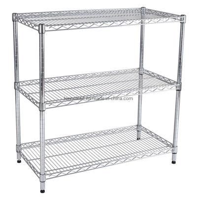 Adjustable 4-Tier Household Chrome Wire Shelf for Bathroom Kitchen Garage