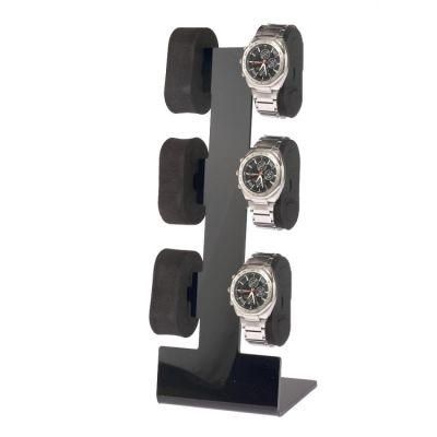 Black Acrylic Apple Wrist Watch Stand for 6 Units Watch Display