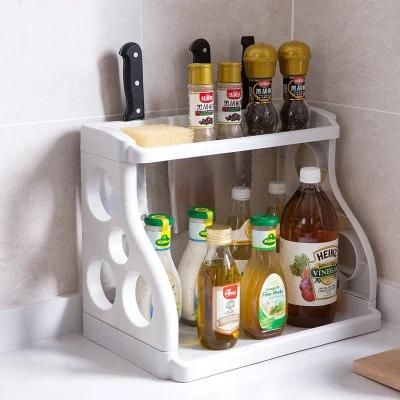 Amazon Top Selling 2 Tier Standing Spoon Holder Plastic Kitchen Utensil Spice Rack Storage Chopping Board and Knife