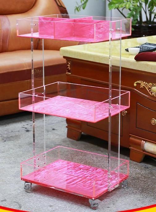 Acrylic Wood Display Shelf Rack for Cosmetic Display Stand