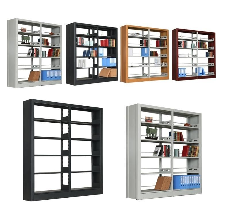 Modern Style Living Room Furniture Bookcase Metal Combined Book Shelf Rack Wooden for Home