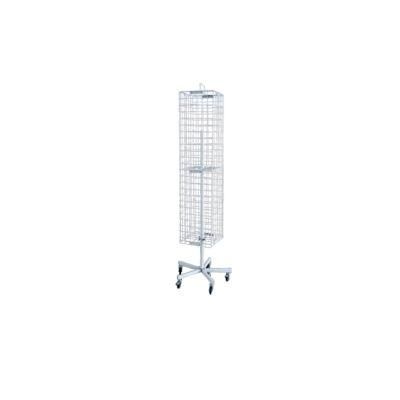 Wholesale Four Side Hooking-Style Wire Display Rack Stand Five Wheels