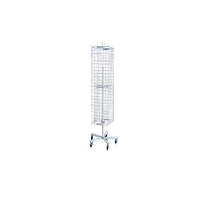 Wholesale Four Side Hooking-Style Wire Display Rack Stand Five Wheels