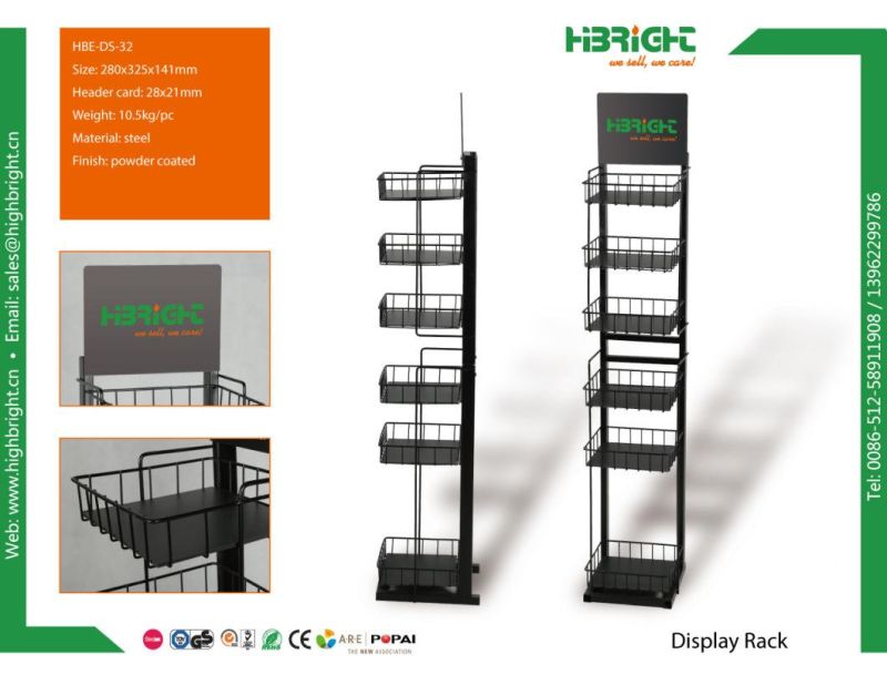 Metal Display Rack with Hooks Tool Rack