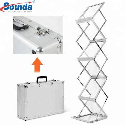 Folding Portable Catalogue Shelf Magazine Display Rack