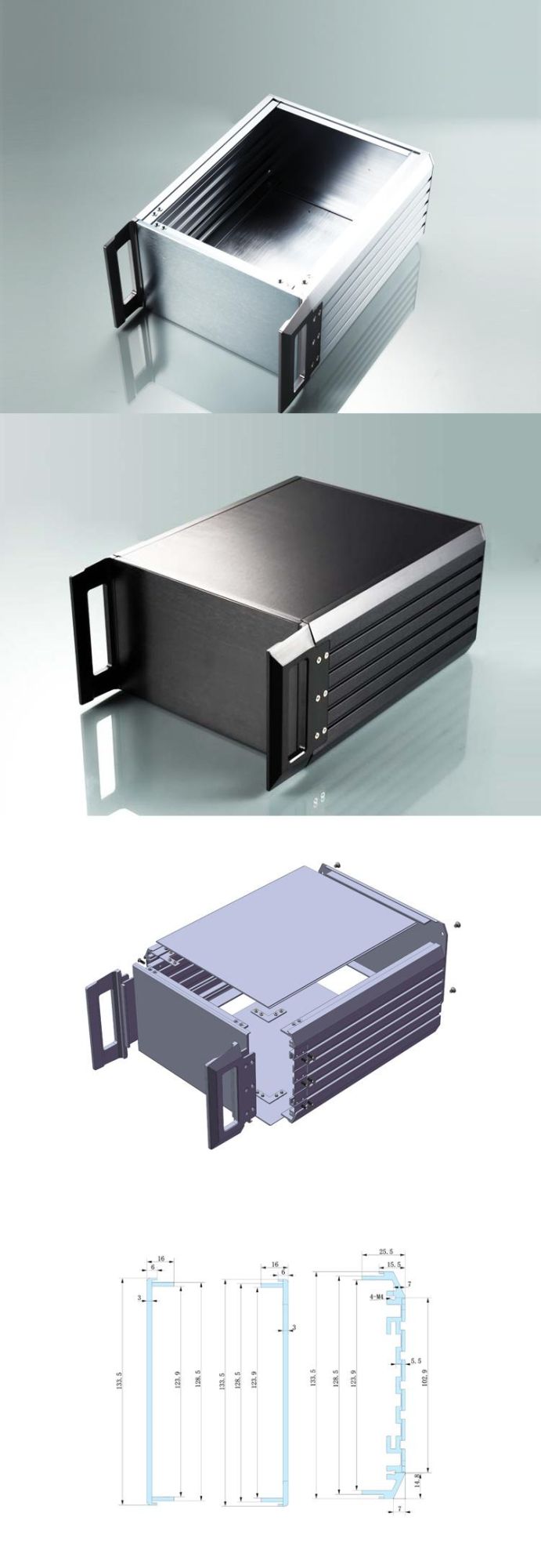 Rack Mount Power Amplifier Aluminum Enclosure or Mountable Computer Case