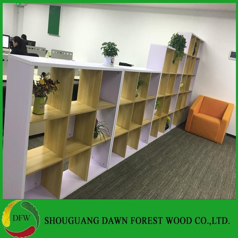 Modern High Quality White and Wood Grain Office Furniture Bookcase