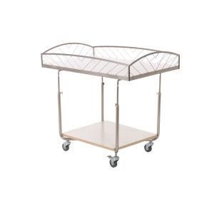 Double Deck Large Casters Adjustable Height Display Rack