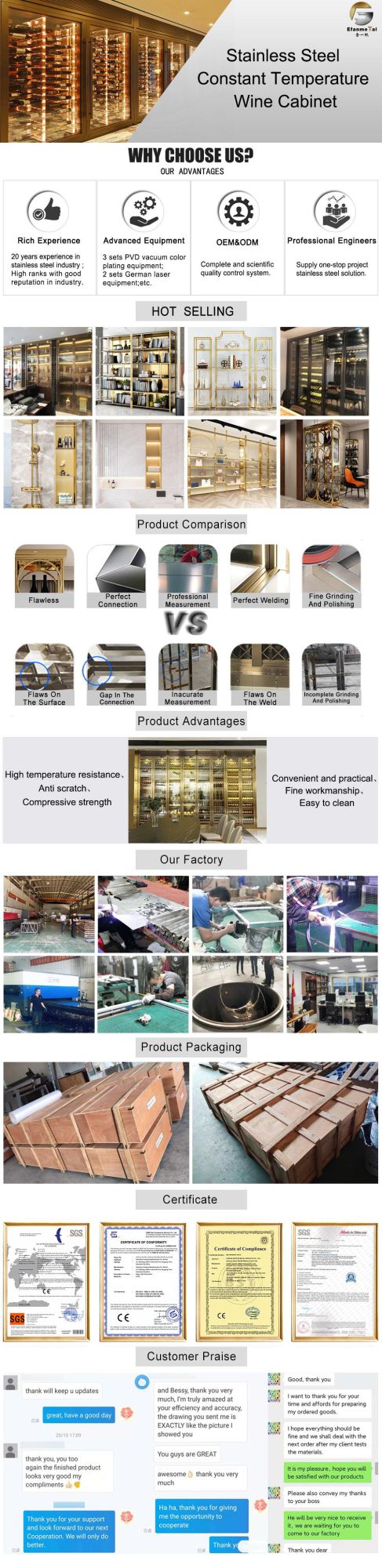 Bf0271 Luxury Display Racks Stainless Steel Decorative Shelf for Hotel
