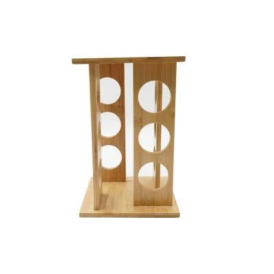 Revolving Bamboo Spice Storage Rack