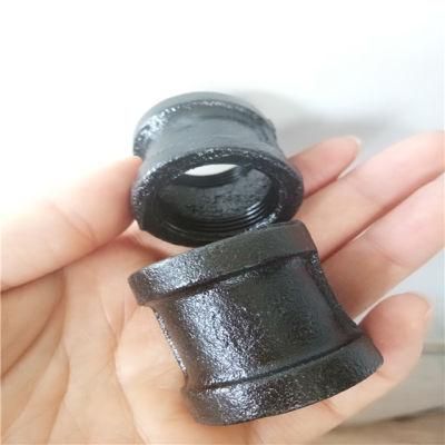 3/4 Inch Black Coupling Malleable Iron Pipe Fittings for DIY Storage Shelving Bookshelf