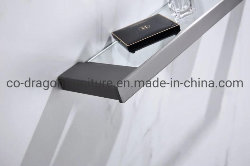 Modern Toilet Accessories Wall Mounted Glass Shelf for Bathroom Rack