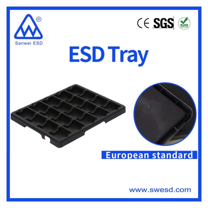 PP Tray with Drop Sides ESD Black