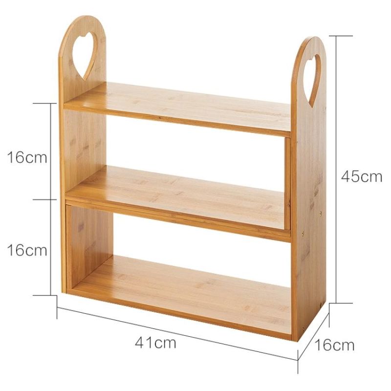 Multi-Purpose Bamboo Kitchen Rack Stretchable 41X45X16cm Bamboo Display Racks Natural