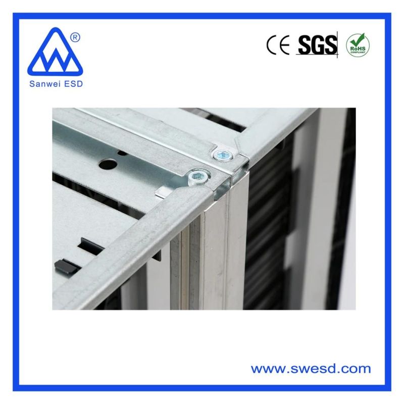 Electronic Antistatic Metal ESD PCB Storage Rack SMT Adjustable PCB Magazine Circulation Rack