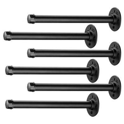 Heavy Duty Industrial Pipe 1/2 in. X 10 in. Shelf Bracket Kit - 6 Pack