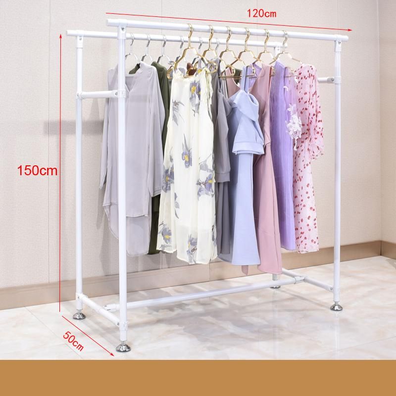 Store Hanging Cloth Showroom Rack Stainless Steel Clothing Display Stand