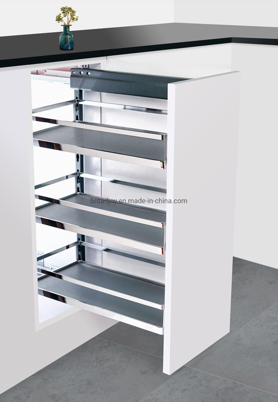 Kitchen Cabinet Hardware Base Unit Side Pull out Basket Storage Organizer Rack with Soft-Closing
