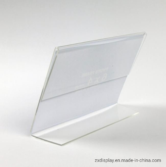 Transparent Acrylic Plastic Tabletop Name Label Display Frame Stand
