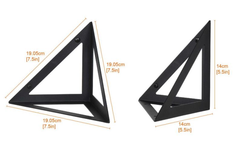 Iron Metal Decorative Floating Wall Shelf Brackets for Shelves Heavy Duty Strong Support Solid Triangle Bracket