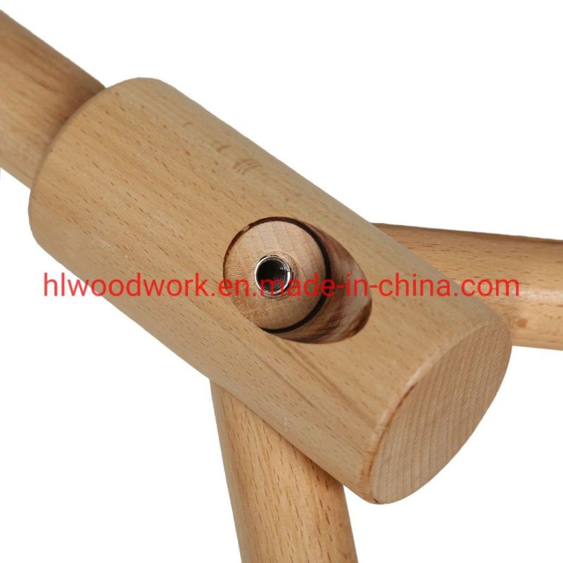 Triangle Wooden Base Stand Coat Rack Beech Wood Natural Color Stand Hanger Entrance Hall Coat Rack