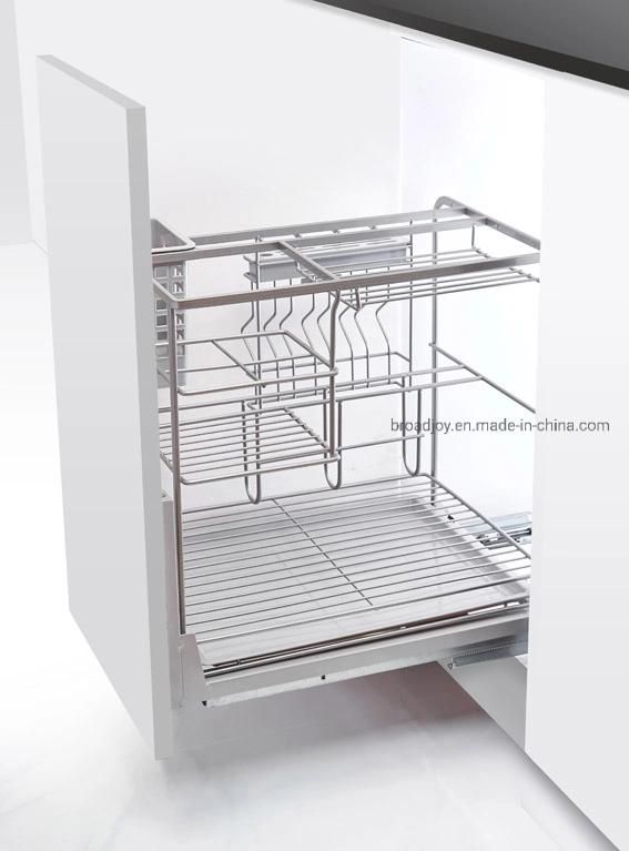 Soft-Closing Pull out Kitchen Cabinets Drawer Season Kitchen Wire Storage Oil Sauces Chopping Board Drawer Baskets Slide out Spice Holder Rack