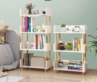 Simple Floor-to-Ceiling Bookshelf Simple Living Room Multi-Layer Shelf Space-Saving Household Children Storage Rack Student Small Bookcase