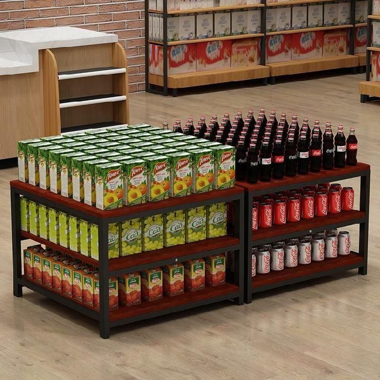 Supermarket Shelves Steel Wood Shelves Retail Display Gondola Shelving/Rack for Shop