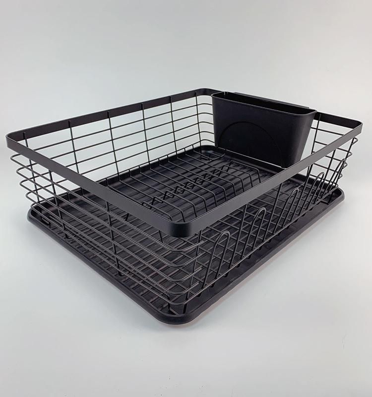 Dish Storage Drain Rack with Utensil Holder and Tray