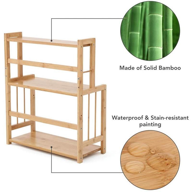 Bamboo Metal Wooden Rotating Magnetic Organizer Kitchen Wine Glass Spice Rack with Water Bottle