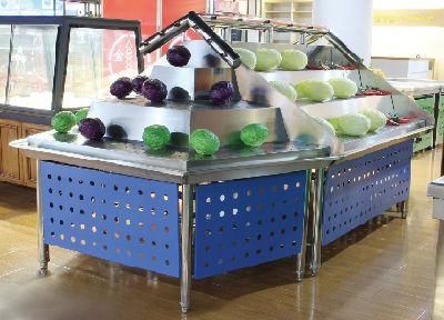Stainless Steel Grocery Fruit and Vegetable Display Shelf