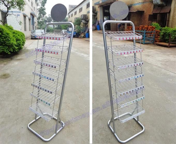 Metal Wire Nail Polish Floor Standing Display Shelf Rack