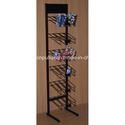 Metal Floor Standing Convenient Store Promotion Drinks Display Rack (PHY1057F)