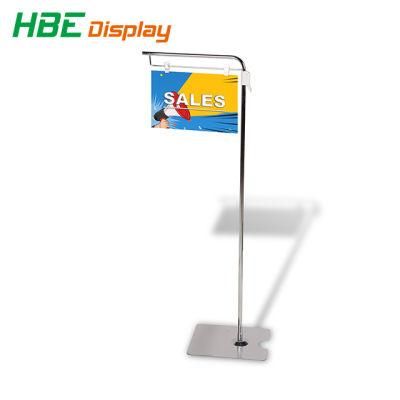 Supermarket Store Height-Adjustable Display and Labeling Stand Sign Holder