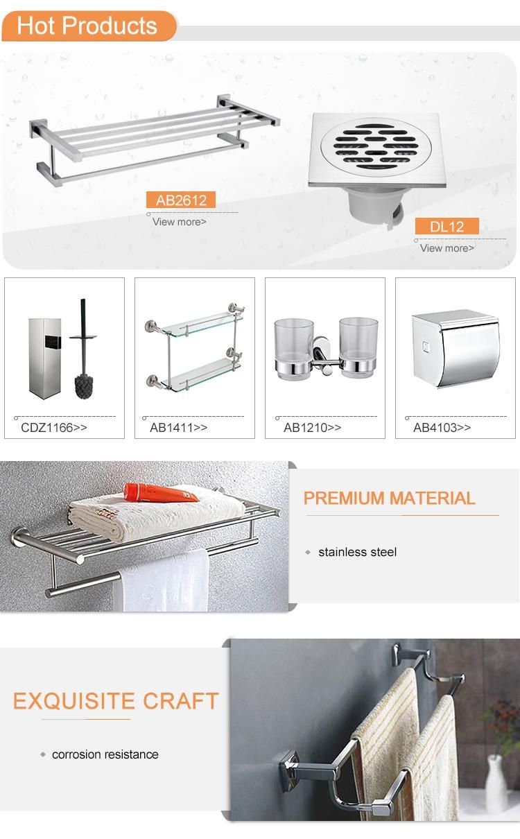 Stainless Steel 304 Wall Mount Hotel Bathroom Towel Rack Towel Shelf