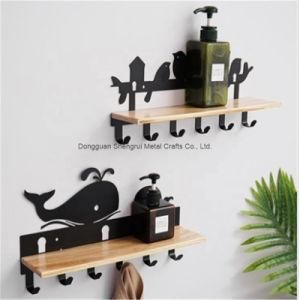 Custom Display Shelf Living Room Storage Rack with Hook Shelf