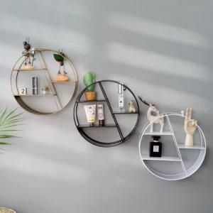 Round Metal Wall Hanging Shelf and Modern Display Rack