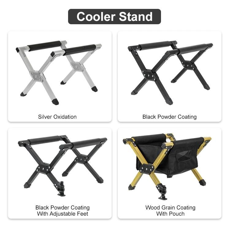 Portable Beech Wood Folding Cooler Stand Box Rack Shelf for Camping