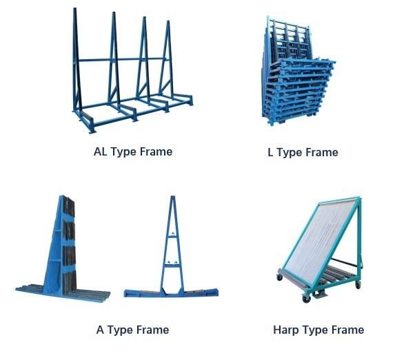 L Shape Glass Shelf Supporting Frame Storage Rack with 4- Ton Loading Capacity