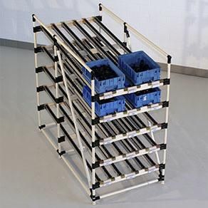 Material Tube Custom Design Material Handling Equipment Transfer Trolley Convey Cart Industrial Cart Trolley Flow Rack Storage Rack