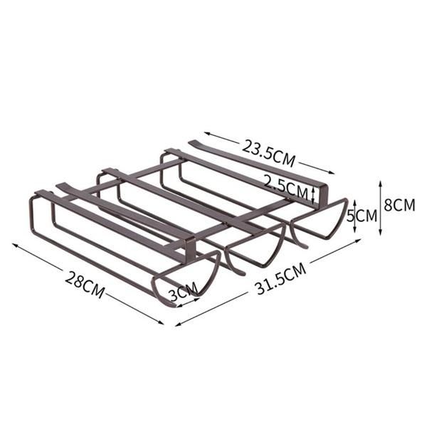 Decorative Display Iron Wire Metal Hanging Wine Glass Rack for Bar Kitchen Cabinet