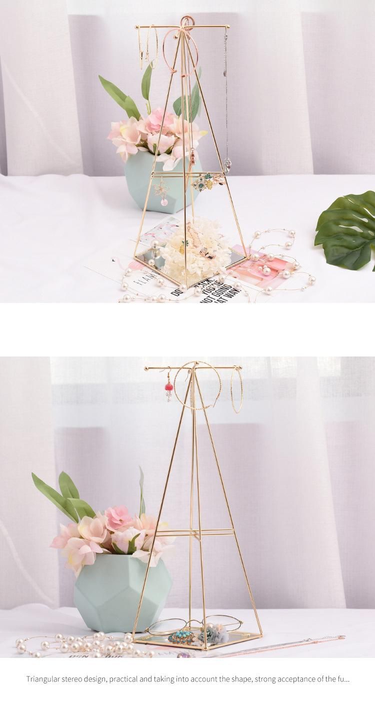 Desktop Decorations Stand Earring Necklace Display Move Able Iron Act Jewelry Storage Rack