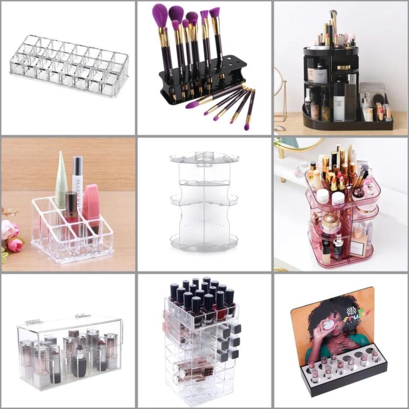 360 Degree Rotating Cosmetic Rack Plastic Cosmetic Box Skin Care Product Storage Rack