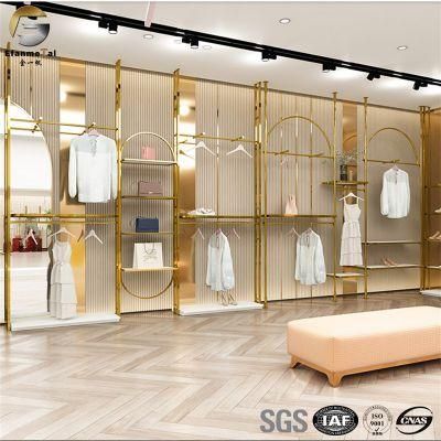 Ve392 SUS 304 Modren Style Clothing Store Furniture Stainless Steel Stand Racks for Garment Display