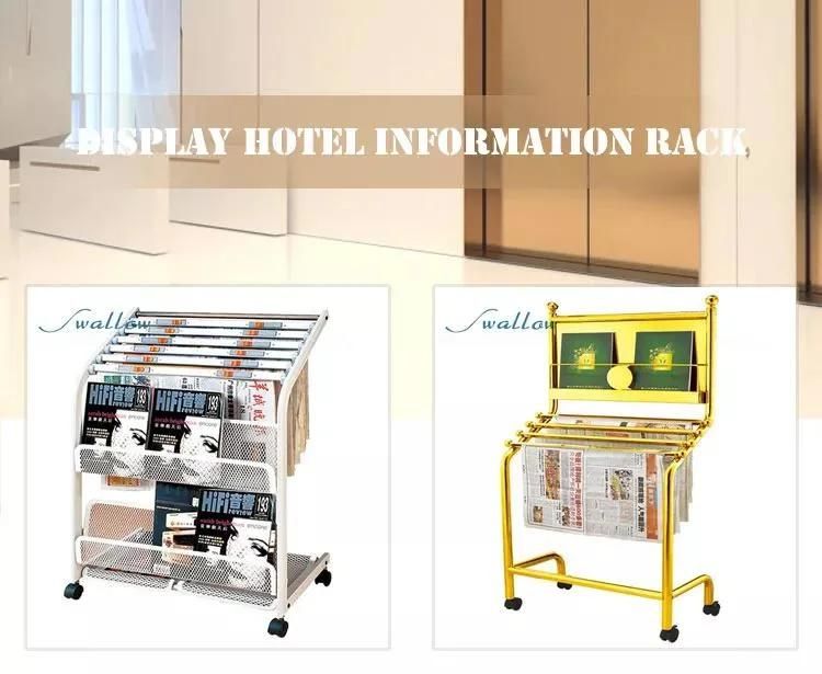 Display Hotel Information Rack, Catalogue & Reference Racks, Hotel Metal Newspaper Rack Magazine Display Stand