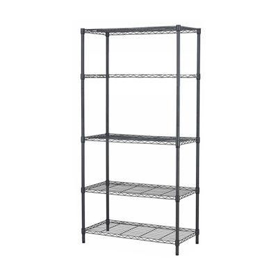 High Quality OEM 5 Tiers Light Duty Epoxy Wire Shelving Chrome Rack